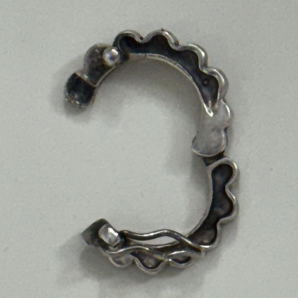 Vintage Black Onyx & Sterling Silver Marcasite Clasp Bail Necklace 8.5" Long - Picture 7 of 13